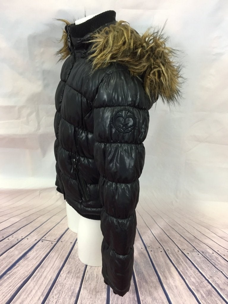 Coolcat winterjas met fake fur kraag 122/128 (2C1), Tweedehands verkoop, Tweedehands verkoop, Gebruikt, Ophalen of Verzenden