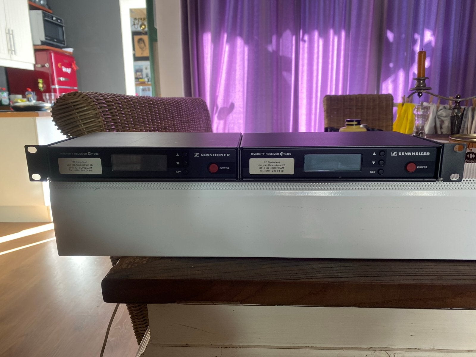 2 Sennheiser ontvangers,handhelds,Audio Technica vlaggen, Ophalen of Verzenden, Gebruikt