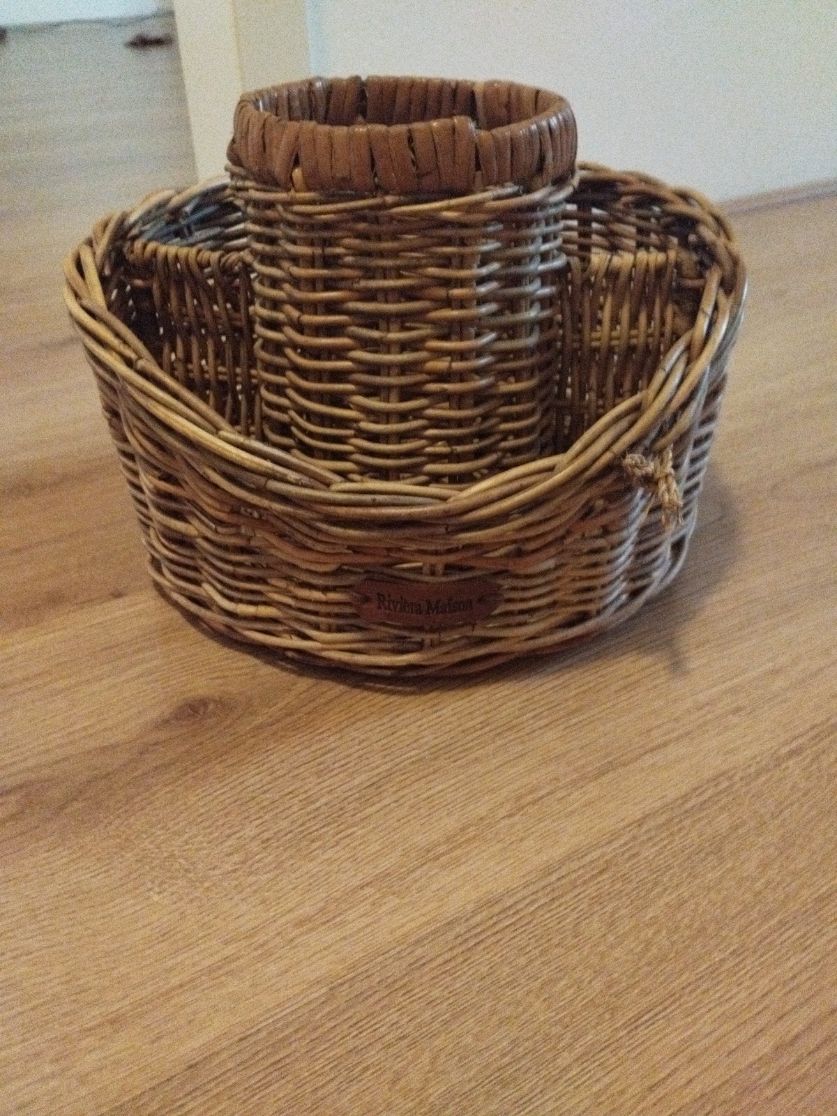 Riviera Maison rieten bestekbak/organizer, Gebruikt, Ophalen of Verzenden, Landelijk, Natuurlijk materiaal
