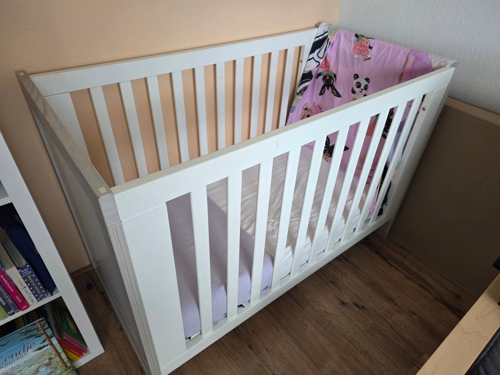 Kinderbed + matras 60x120 cm - Wit, Ophalen, Minder dan 140 cm, Minder dan 70 cm, Matras