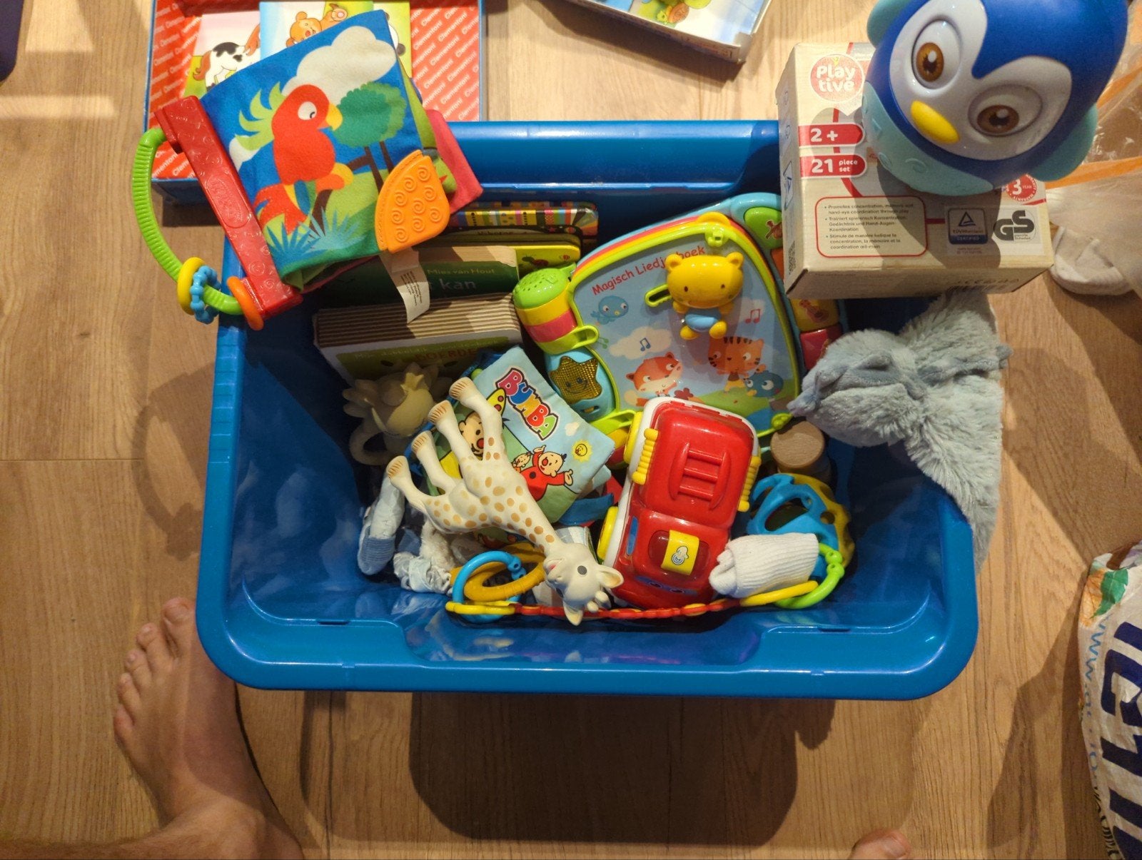 Grote box vol baby- en kinder speelgoed, Ophalen of Verzenden, Gebruikt, Overige typen, Met licht