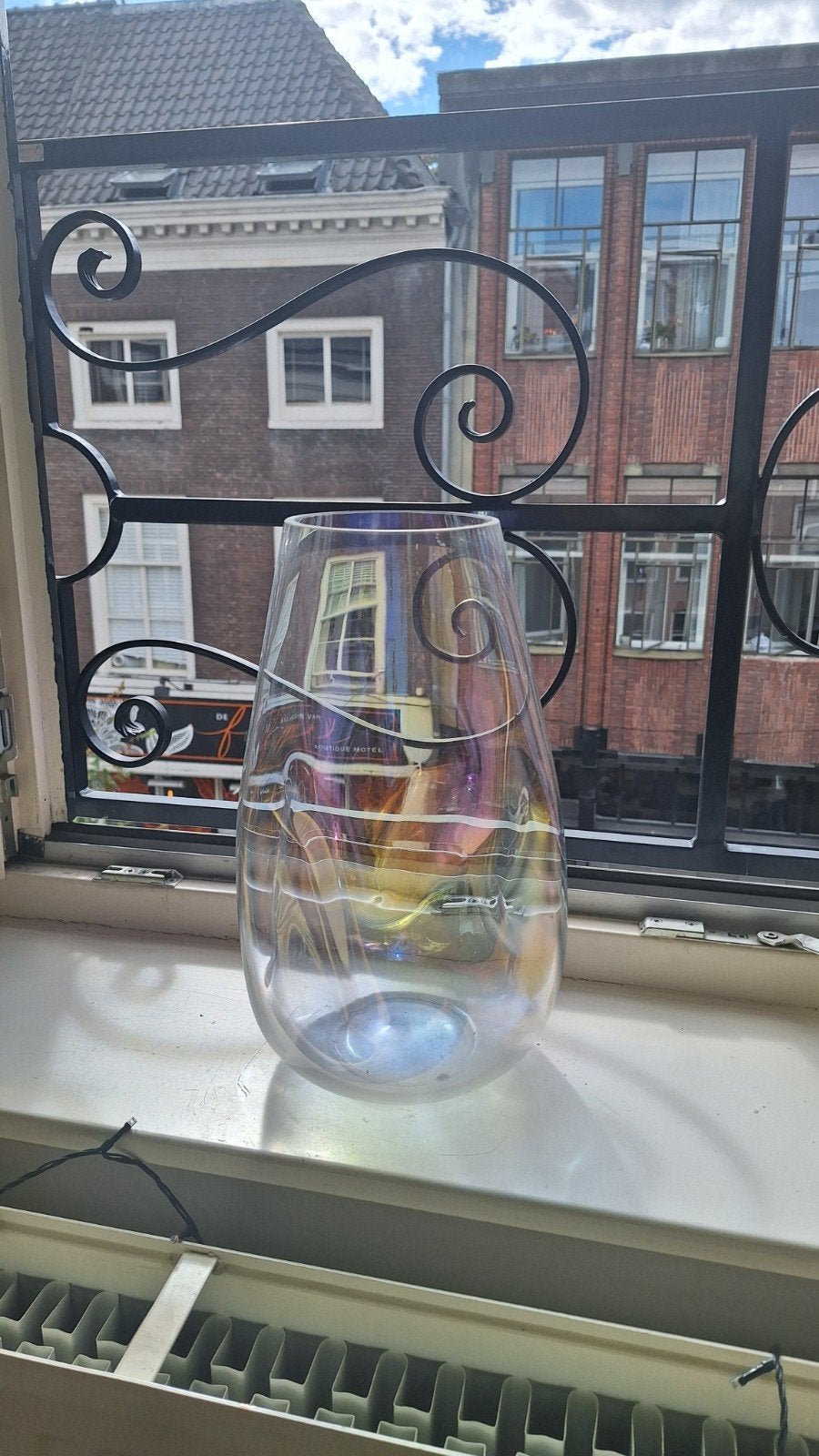 Prachtige iriserende glazen vaas, Ophalen of Verzenden