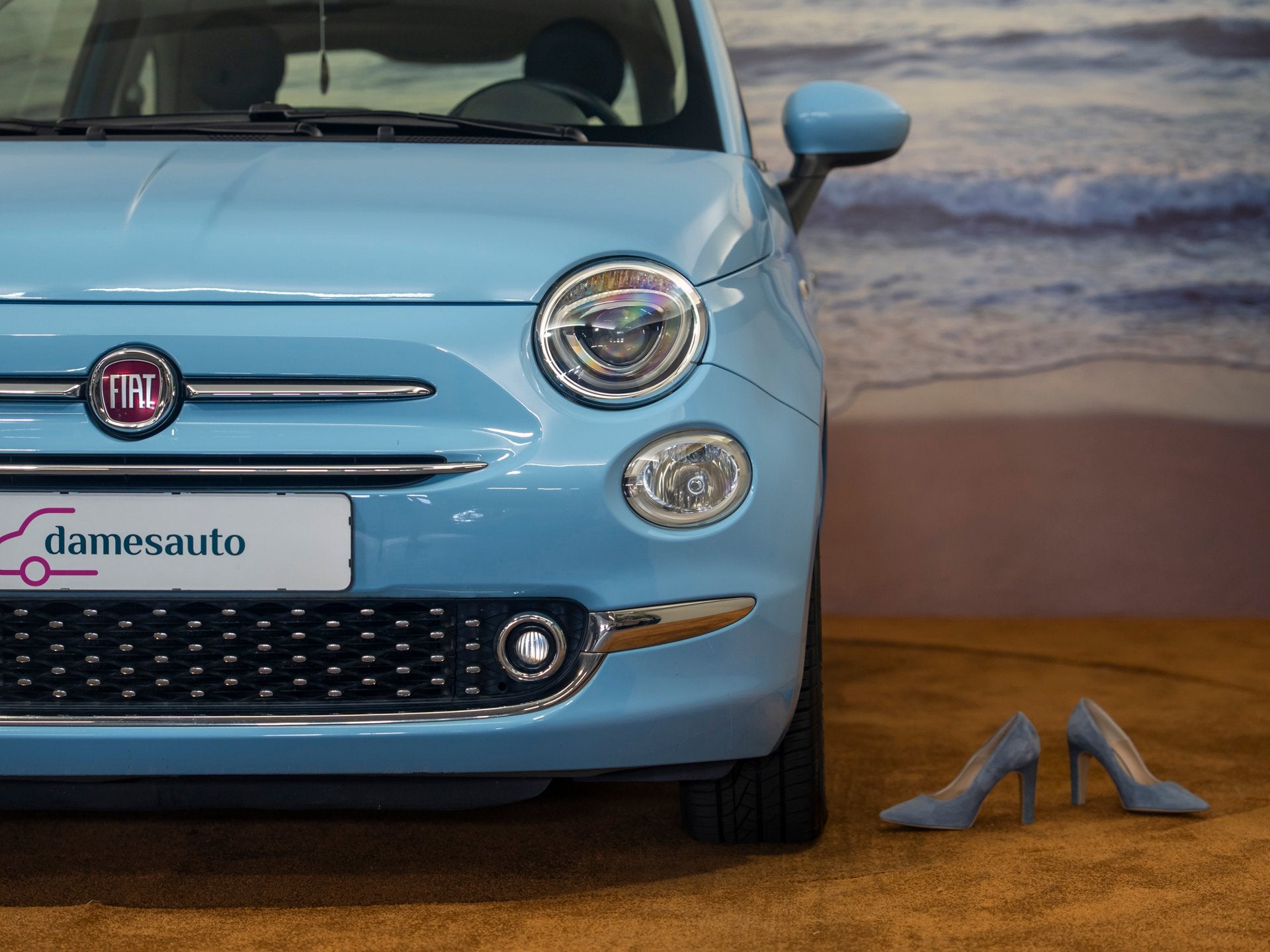 Fiat 500 1.2 Lounge Babyblauw incl garantie, Auto's, Fiat, Voorwielaandrijving, Gebruikt, 4 cilinders, 840 kg