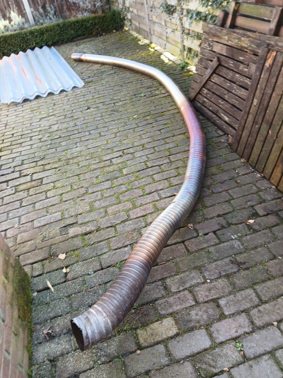 RVS kachel pijp, Ophalen of Verzenden, Rvs, Minder dan 2 meter, 80 mm of meer