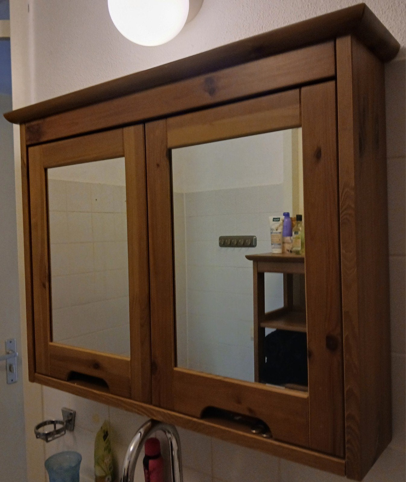 Ikea Freden spiegel wand kastje, Ophalen, Gebruikt, Eikenhout, 50 tot 100 cm