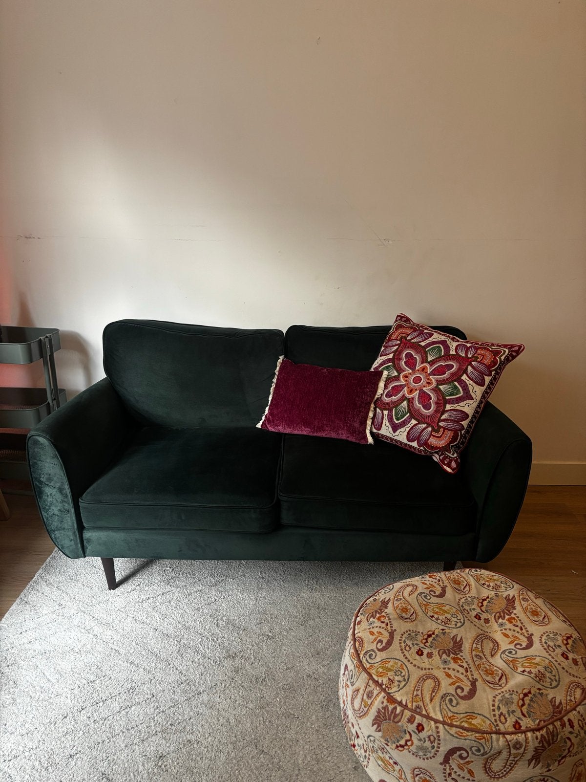My Pop Design 2,5 zitsbank – groen fluweel, Ophalen, 150 tot 200 cm, Tweepersoons, 75 tot 100 cm