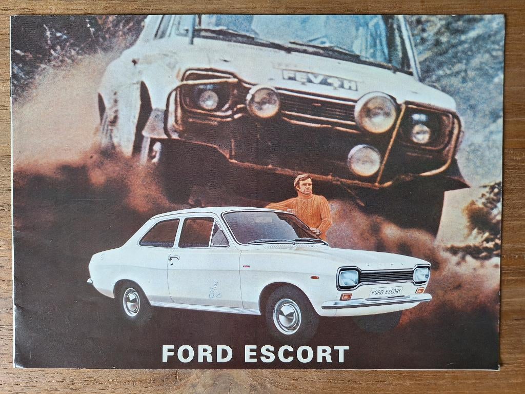 Ford Escort brochure folder uit 1971, Ophalen of Verzenden, Gelezen, Ford