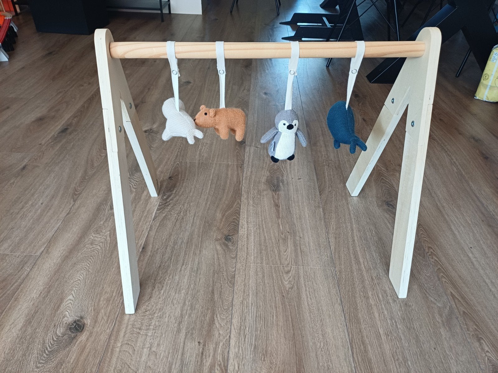 Jollein Babygym met houten frame en gehaakte speeltjes, Kinderen en Baby's, Speelgoed | Babyspeelgoed, Ophalen, Zo goed als nieuw