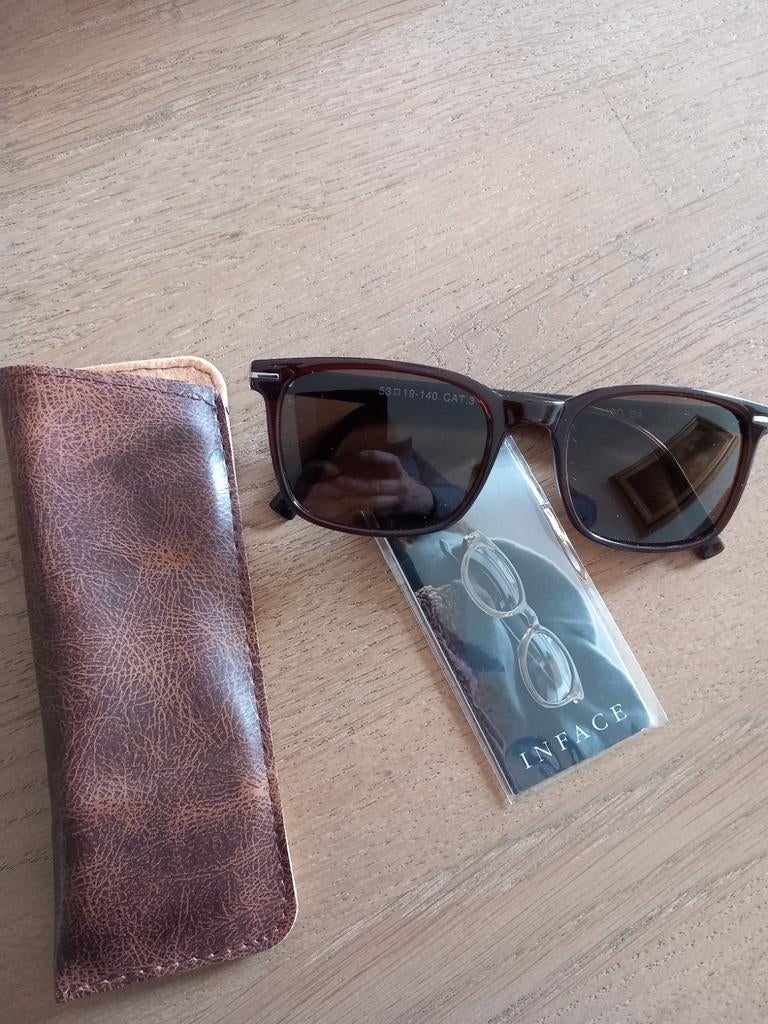 Nieuwe 'INFACE' 🌞 Zonnebril 😎, Sieraden, Tassen en Uiterlijk, Zonnebrillen en Brillen | Dames, Ophalen of Verzenden, Nieuw, Bruin