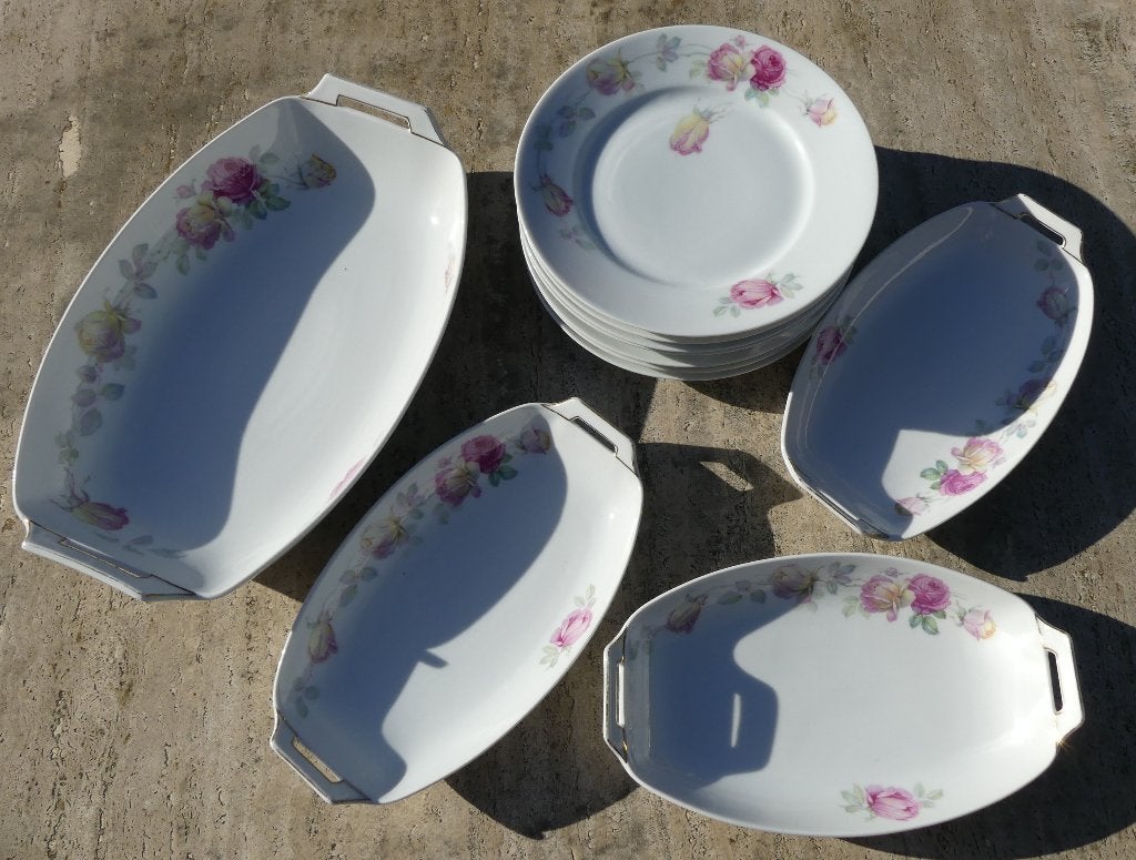 Thomas Bavaria Roosjes Serveer / Lunch Set, Ophalen of Verzenden, Zo goed als nieuw, Porselein, Bord(en)