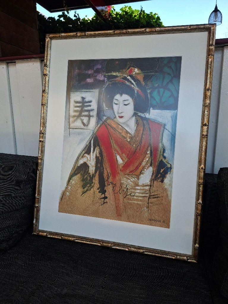 Geisha schilderij Van Jaodoor, Ophalen, Achter glas, Print, Overige materialen