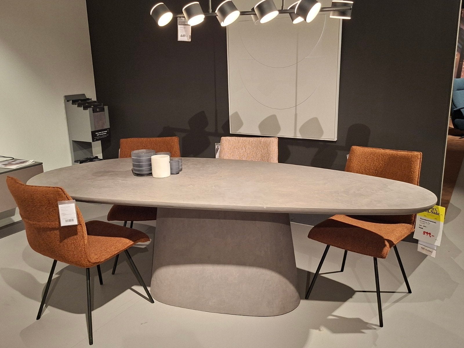 Showroommodel Eetkamertafel Model Jade organies mortex, Ophalen, Nieuw, Rechthoekig, 200 cm of meer