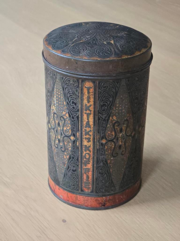 Zeldzaam antiek Art Deco blik 'Tiktak' koffie Groningen, Verzamelen, Ophalen of Verzenden, Gebruikt, Koffie