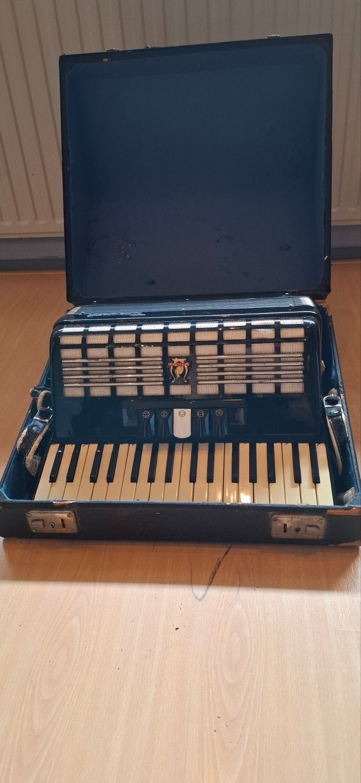 Parrot Toetsaccordeon met koffer - Zwart, 72-bas, Ophalen