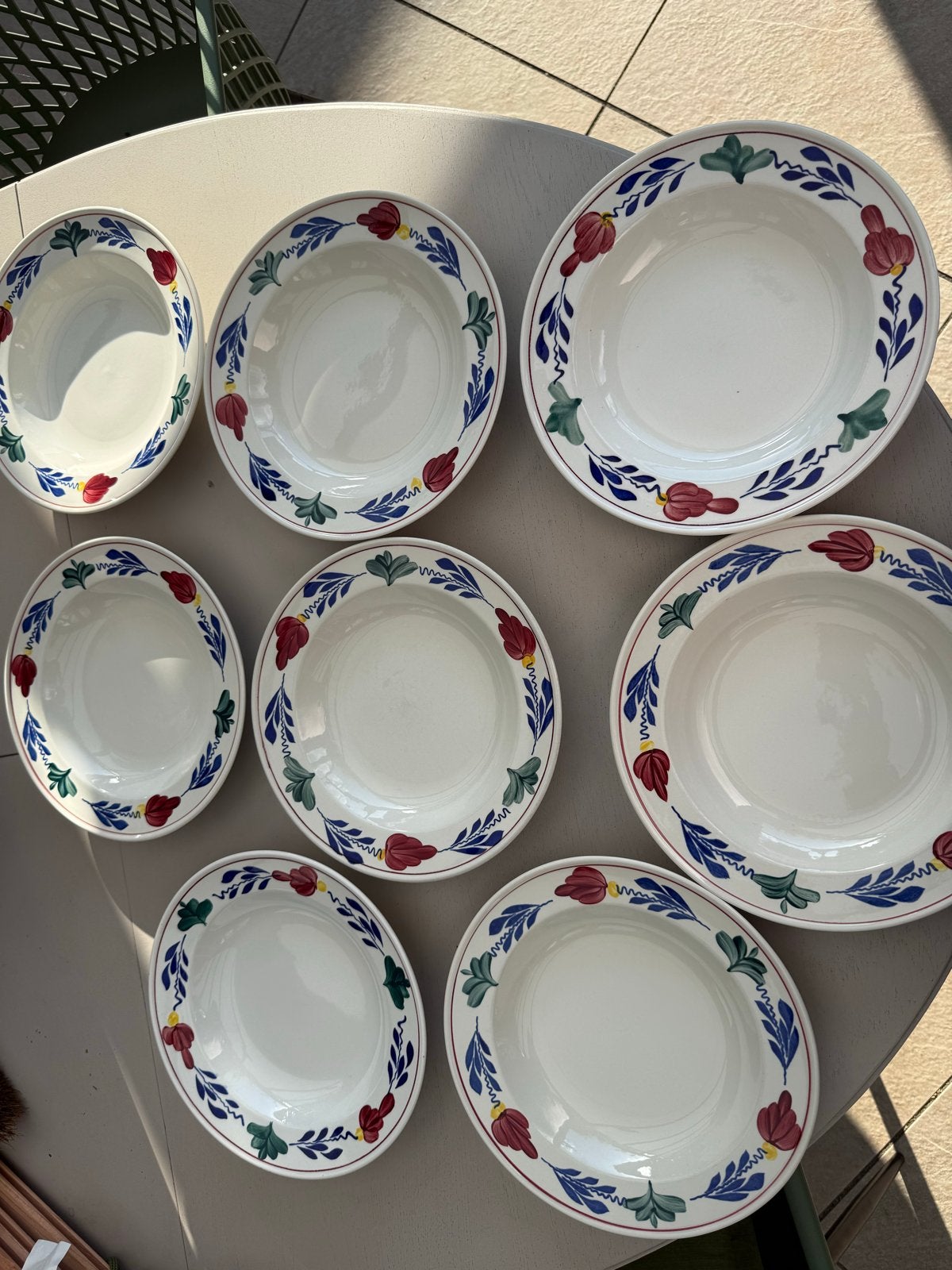 Diepe Boerenbond Borden - Set met kleine gebruikssporen, Ophalen, Gebruikt, Boerenbont, Bord(en)