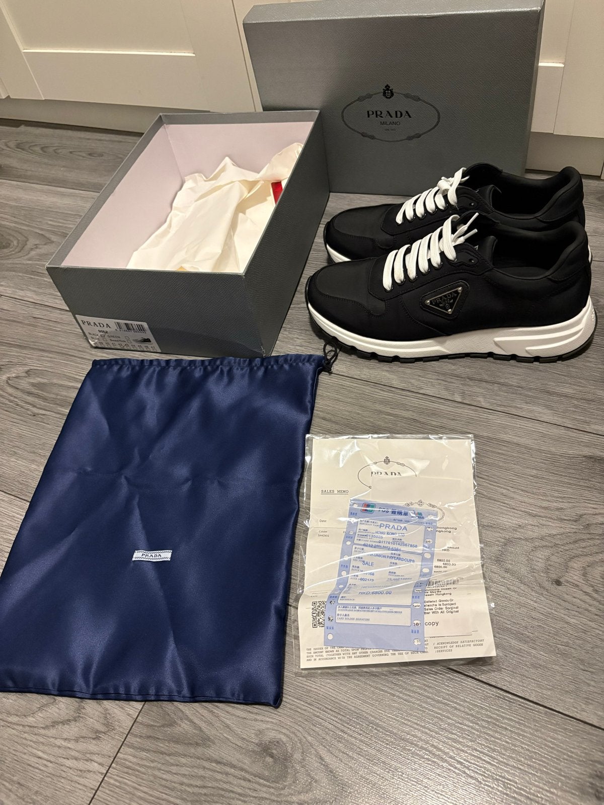 Prada Re-Nylon Sneakers Maat 42, Zwart, Ophalen of Verzenden, Sneakers of Gympen, Zo goed als nieuw