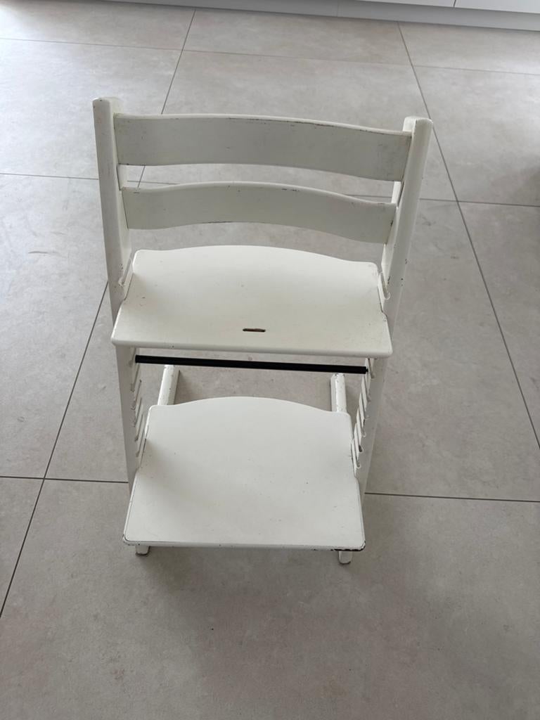 Witte tripp trapp Stokke, Kinderen en Baby's, Kinderstoelen, Ophalen of Verzenden, Gebruikt, Meegroeistoel, Aanschuifbaar