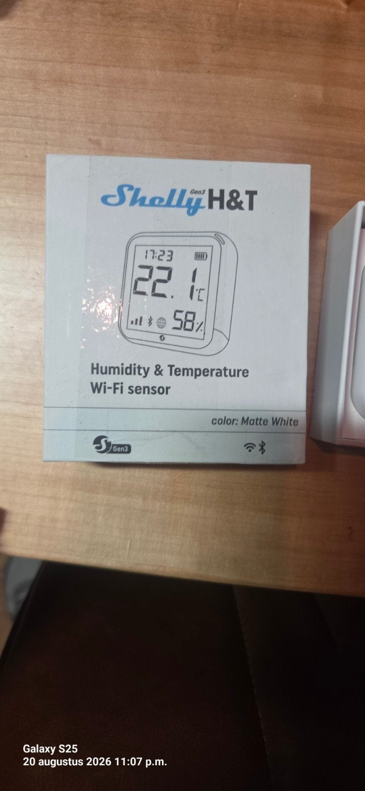 Shelly Gen3 H&T Wi-Fi sensor voor vochtigheid en temperatuur, Ophalen of Verzenden, Slimme thermostaat, Nieuw