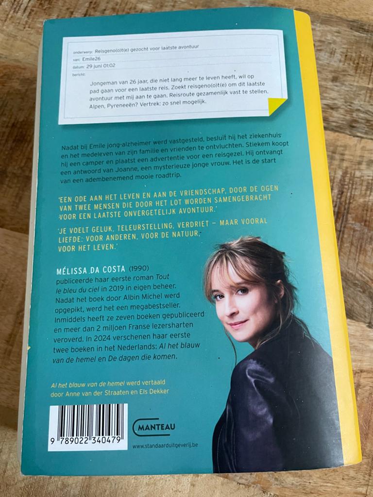 Al het blauw van de hemel - Mélissa da Costa, Boeken, Essays, Columns en Interviews, Gelezen, Ophalen of Verzenden