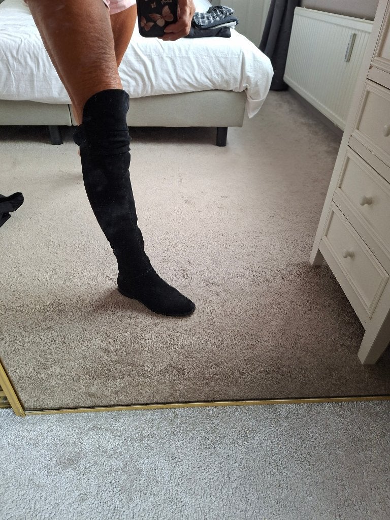 Overknee laarzen, Kleding | Dames, Hoge laarzen, Zwart, Ophalen of Verzenden, Zo goed als nieuw