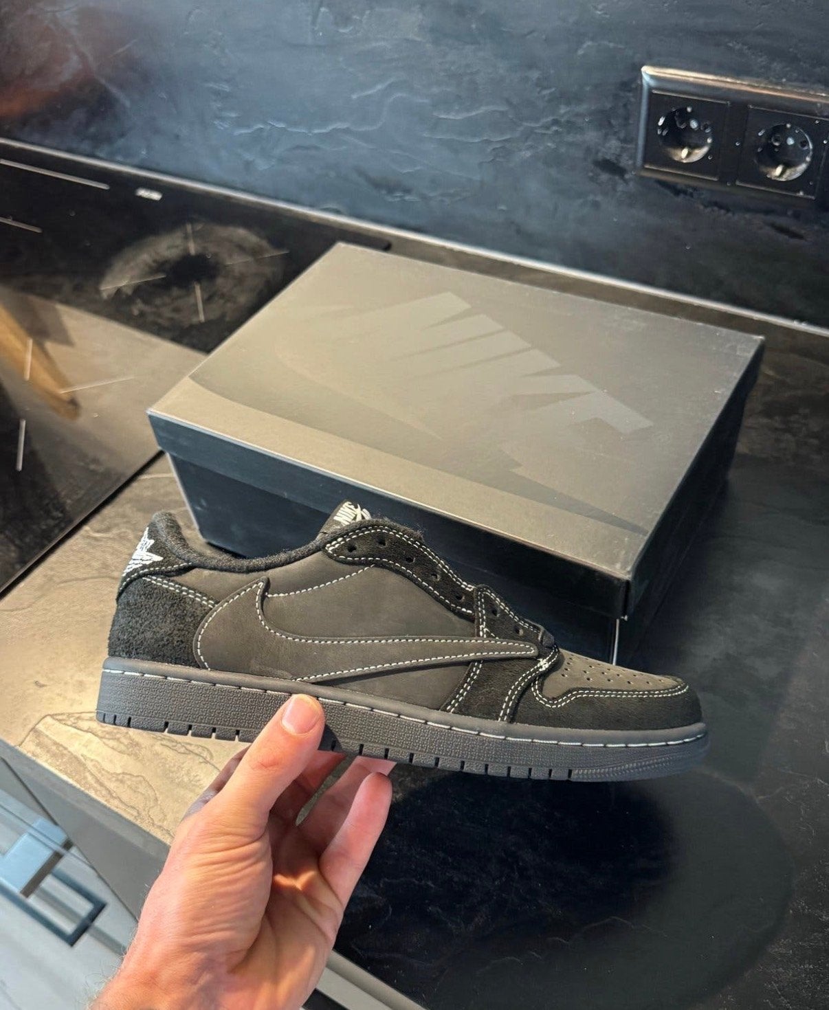Nike Air Jordan 1 Low Travis Scott Black Phantom, Ophalen of Verzenden, Nieuw, Zwart, Sneakers of Gympen