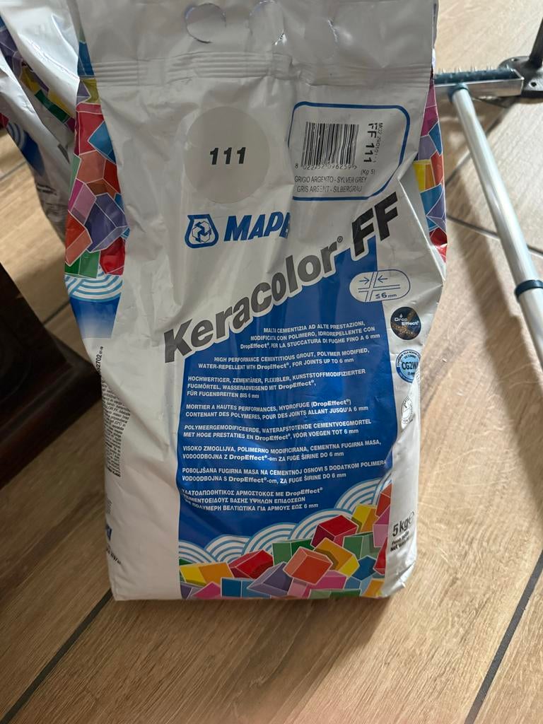 Mapei Keracolor FF voegmortel zilvergrijs 5kg, Doe-het-zelf en Verbouw, Tegels, Overige typen, Nieuw, 10 m² of meer, Overige materialen