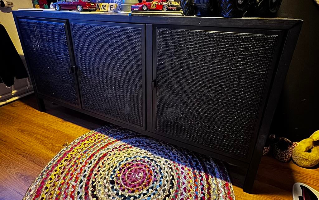 Dressoir/kledingkast rotan. Karwei., Huis en Inrichting, Kasten | Dressoirs, Zo goed als nieuw, 100 tot 150 cm, 25 tot 50 cm, Ophalen