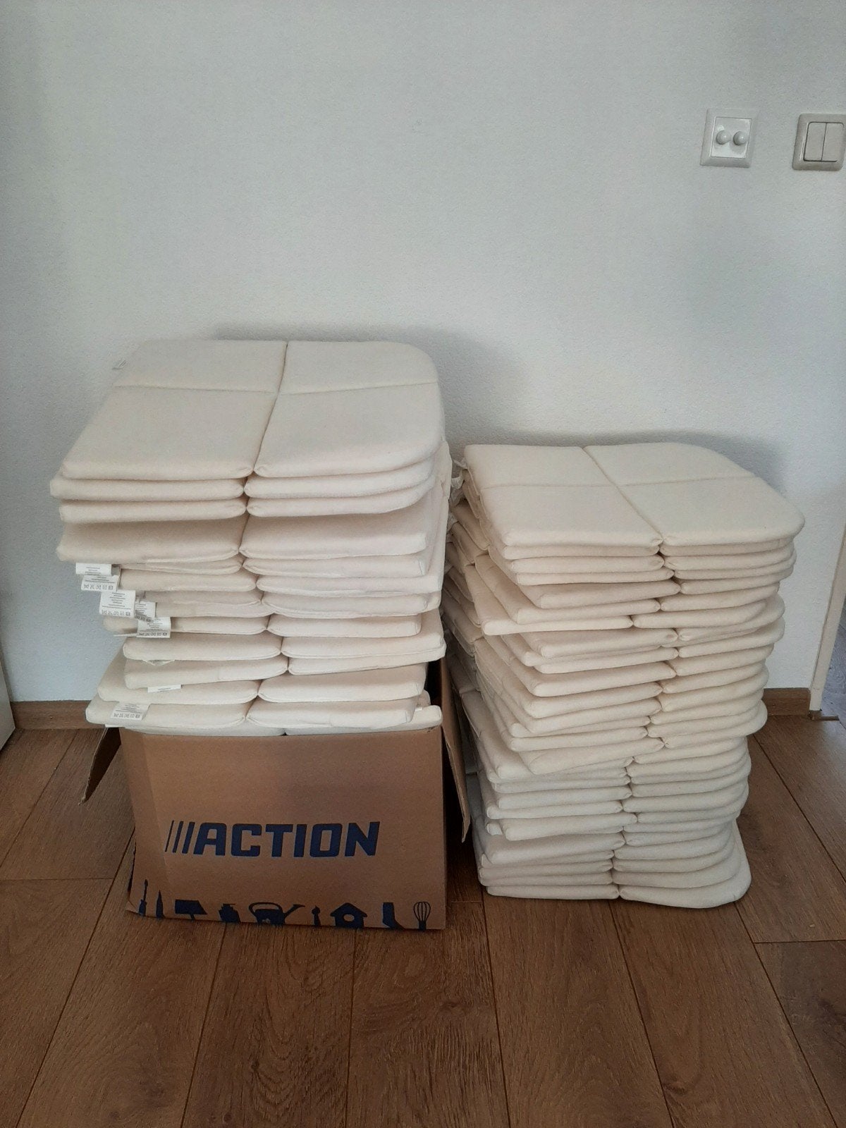 60x zitkussens, Ophalen, Gebruikt, Wit, Vierkant