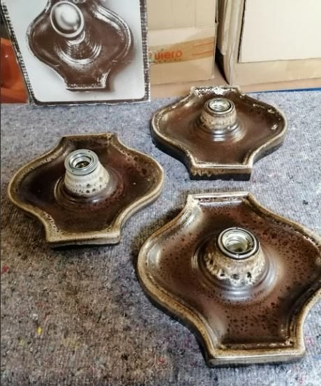 vintage set wandlampen fat lava Hustadt 60-70er jaren, Ophalen, Zo goed als nieuw, Overige materialen