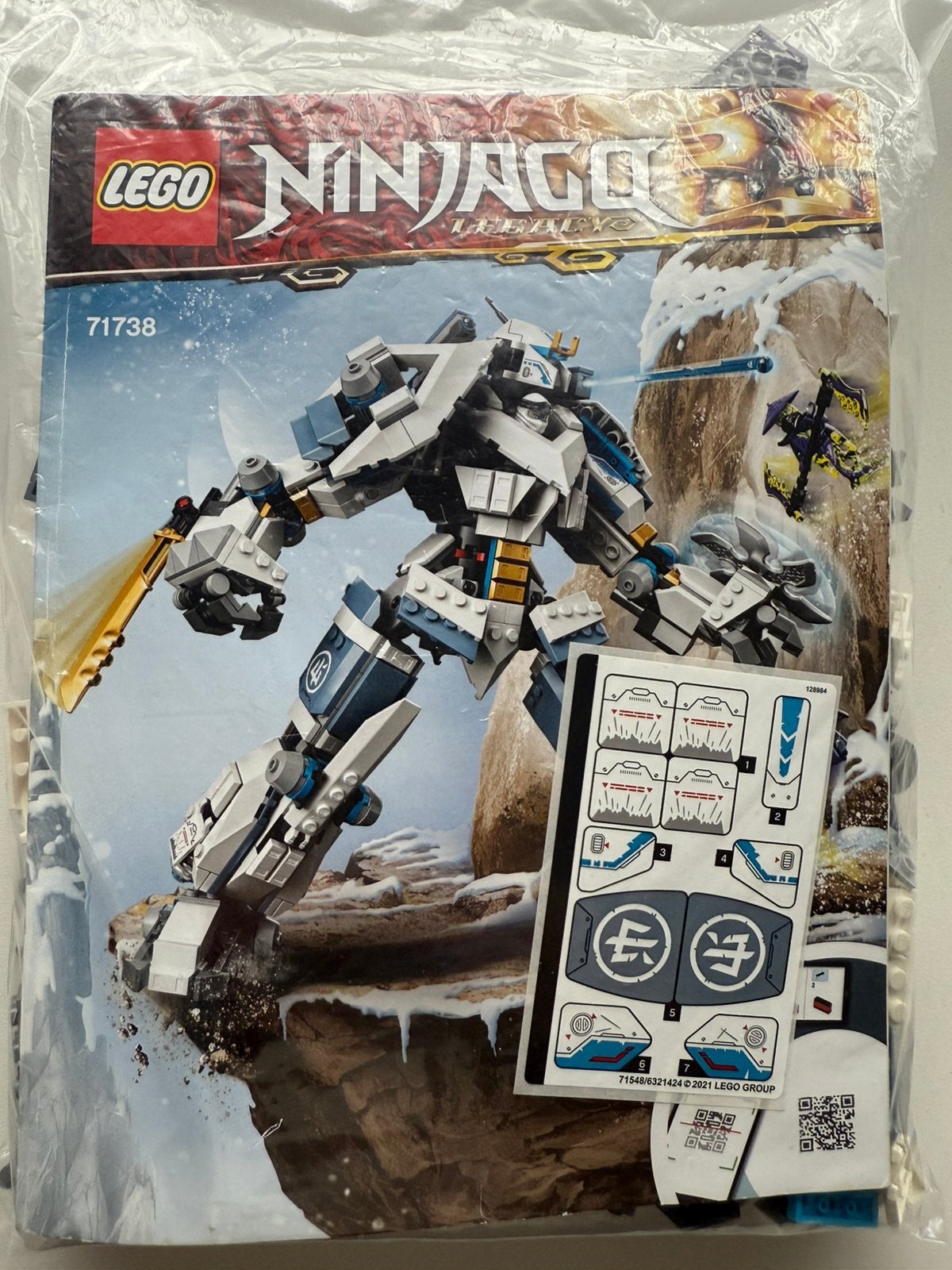 LEGO Ninjago 71738 Zane's Titan Mech Battle, Compleet, Lego, Ophalen of Verzenden, Zo goed als nieuw