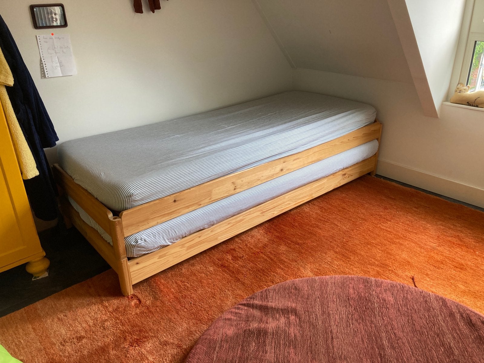 Ikea UTAKER stapelbaar bed 2x 80x200 of 1x 160x200, Huis en Inrichting, Slaapkamer | Bedden, Ophalen, Wit, Tweepersoons, Zo goed als nieuw