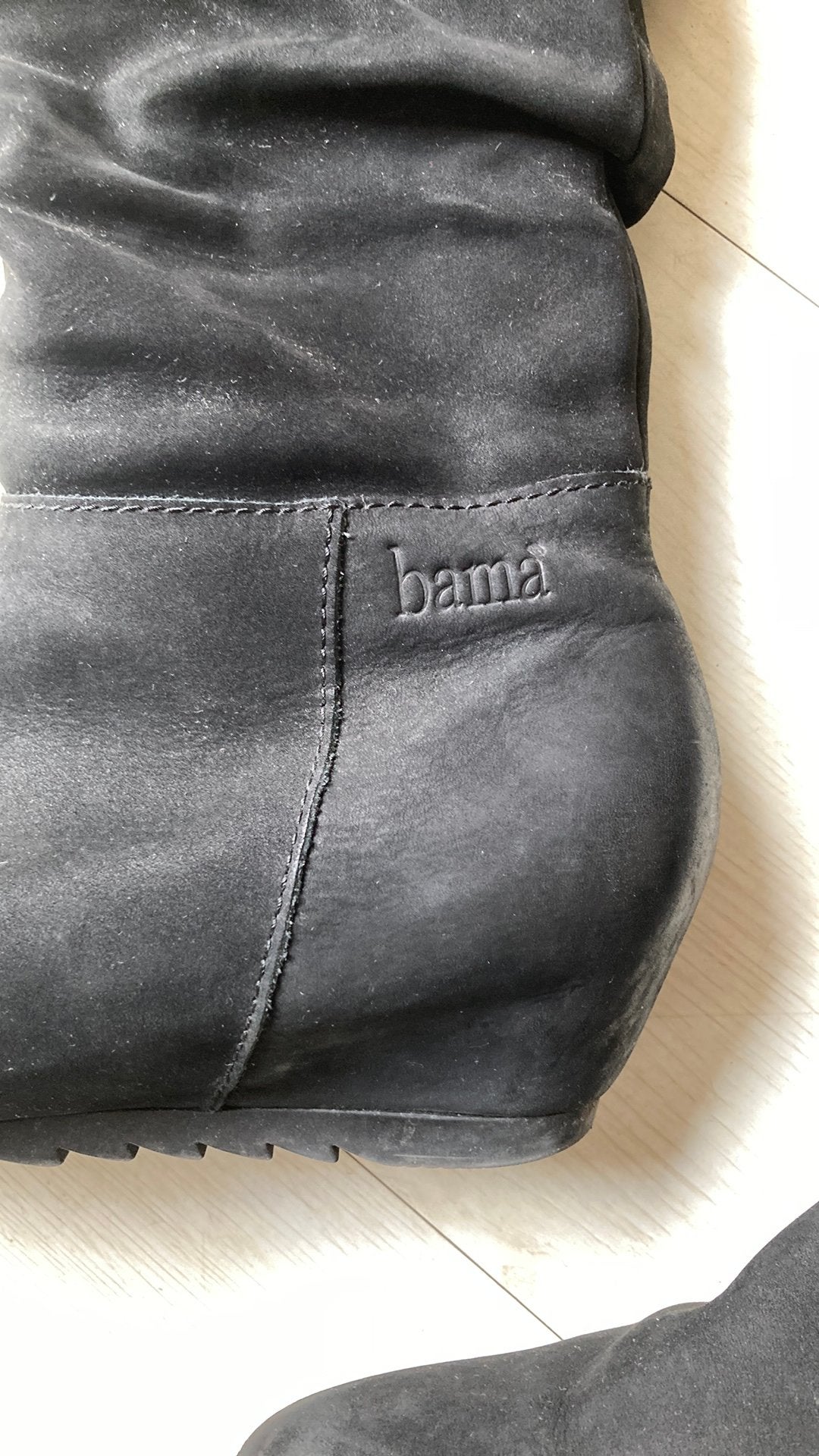 Zwarte suede laarzen met sleehak. Maat 5, Ophalen of Verzenden, Zo goed als nieuw, Zwart, Hoge laarzen