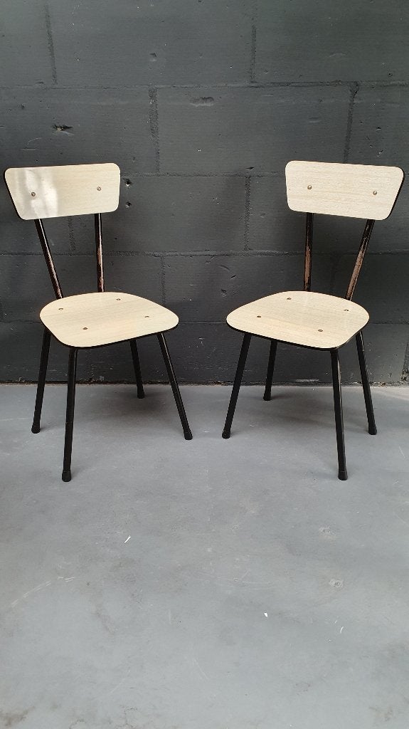 Set van 2 vintage jaren 60 retro keukenstoel, stoel. S26, Tweedehands verkoop, Tweedehands verkoop, Gebruikt, Ophalen of Verzenden