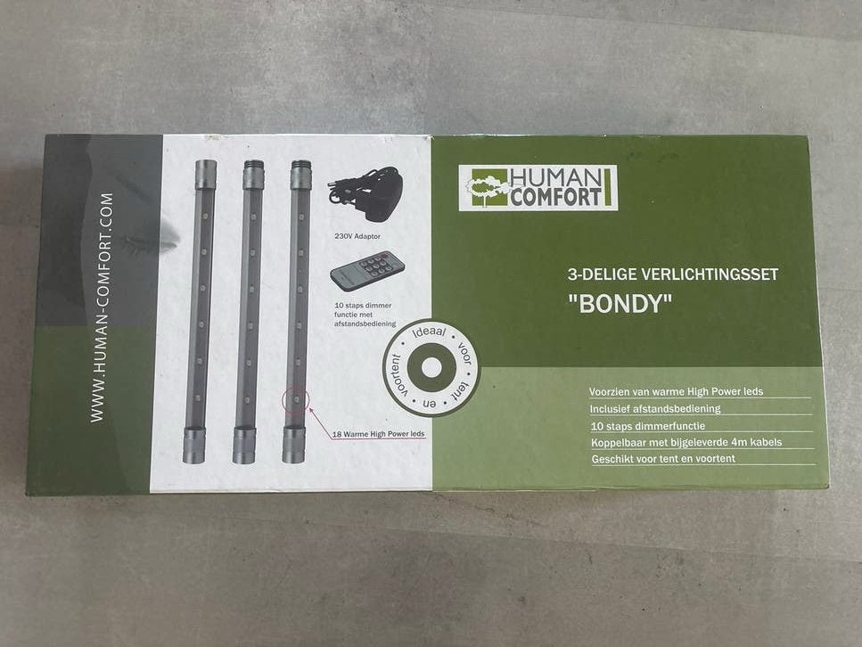 Human Comfort Bondy 3-delige Verlichtingsset, Caravans en Kamperen, Ophalen of Verzenden, Gebruikt