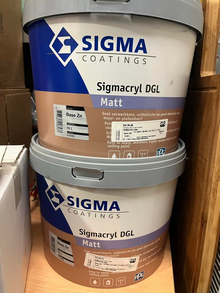 S93040 Sigma Sigmacryl Matt muurverf S9.30.40, Ophalen, Blauw, Nieuw, Verf