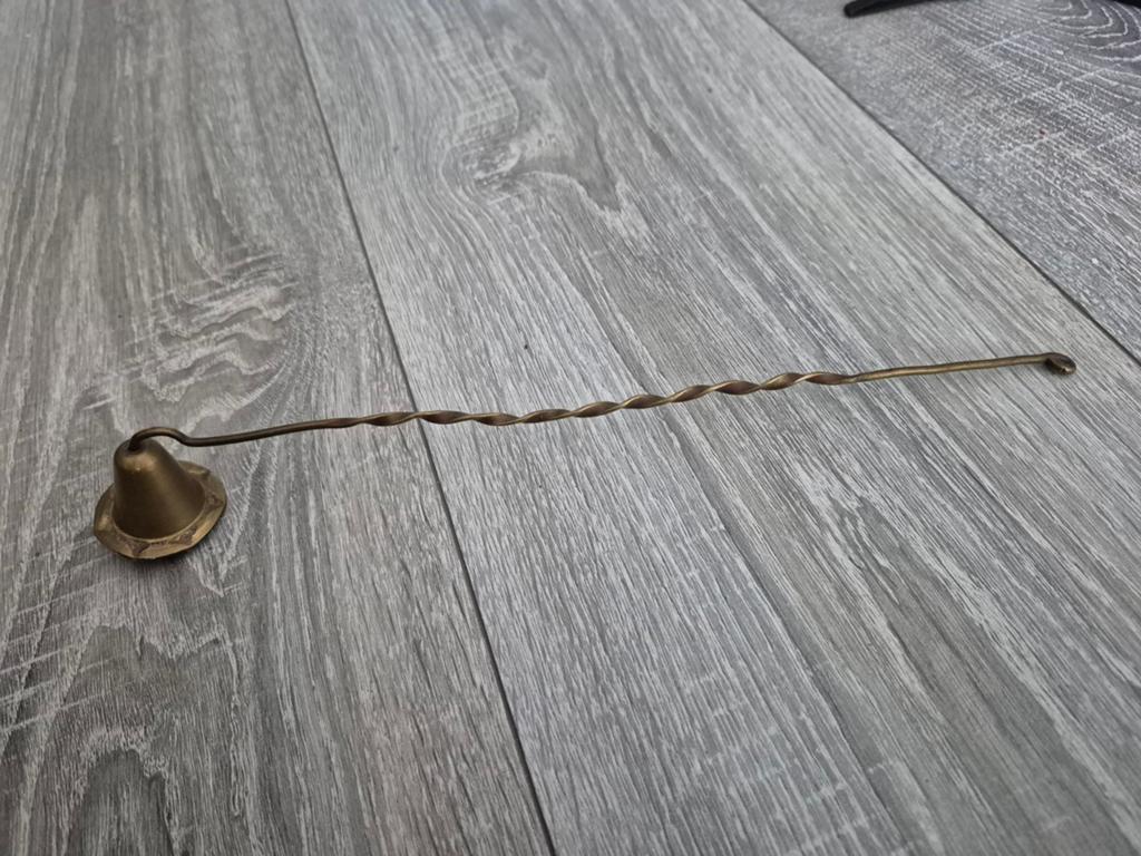Vintage koperen kaarsendover met gedraaide steel, Ophalen of Verzenden