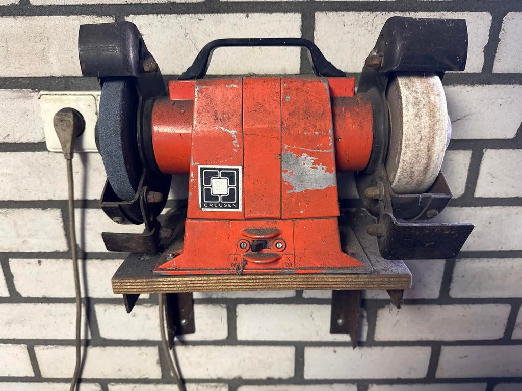Creusen Slijptol - Robuuste Bankslijpmachine, Ophalen, Gebruikt, Minder dan 700 watt, Werkbankslijpmachine
