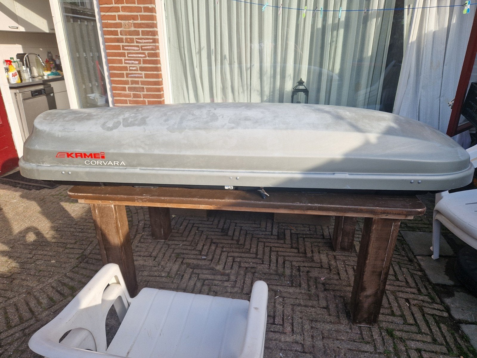 Kamei Corvara 475 Dakkoffer - Grote 2.10m met kliksysteem, Auto diversen, Dakkoffers, Ophalen of Verzenden