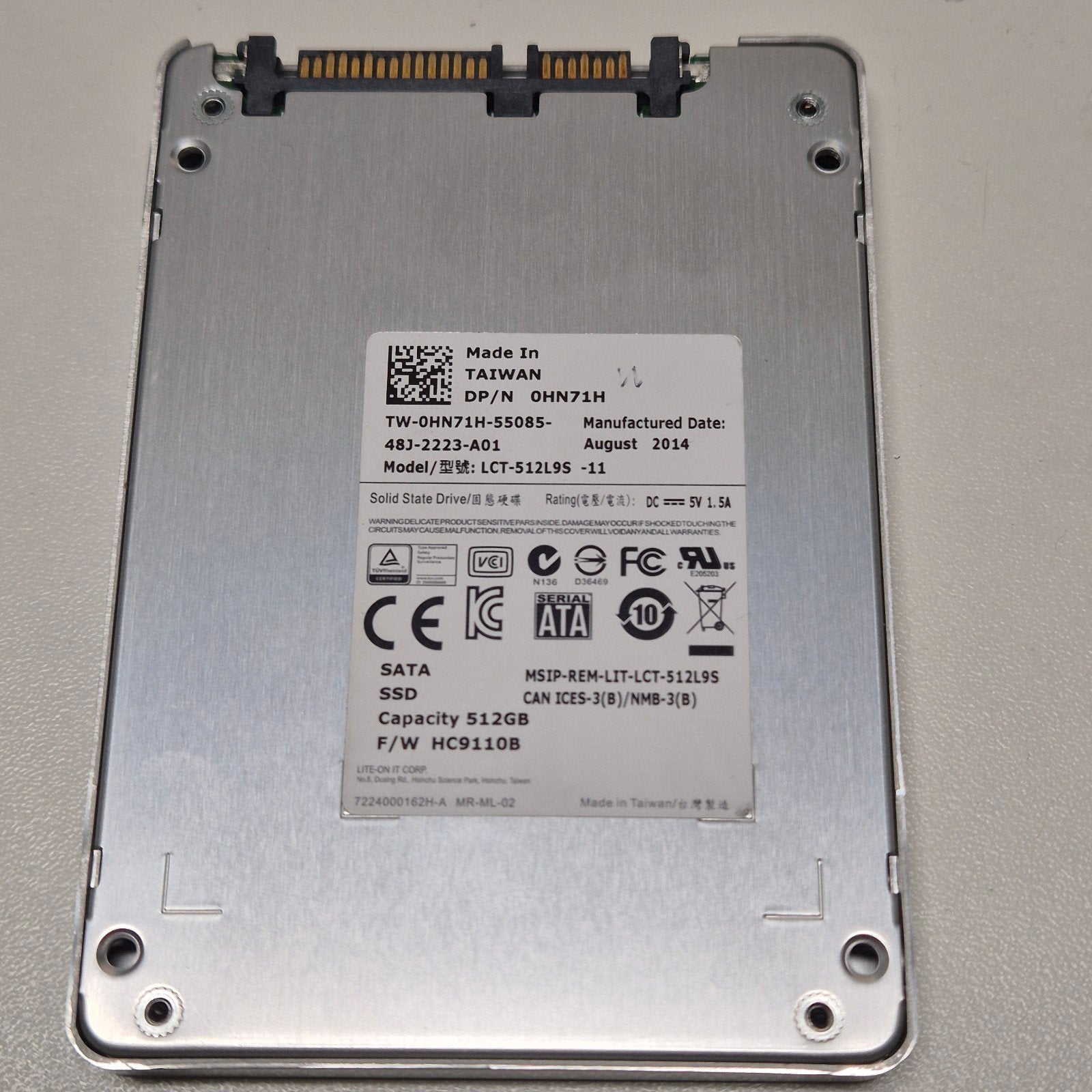 Lite-On 512GB SSD 2,5" Sata, Intern, Gebruikt, Verzenden, 512Gb