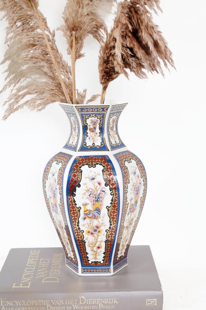 Vintage vaas pauwen, Antiek en Kunst, Ophalen of Verzenden