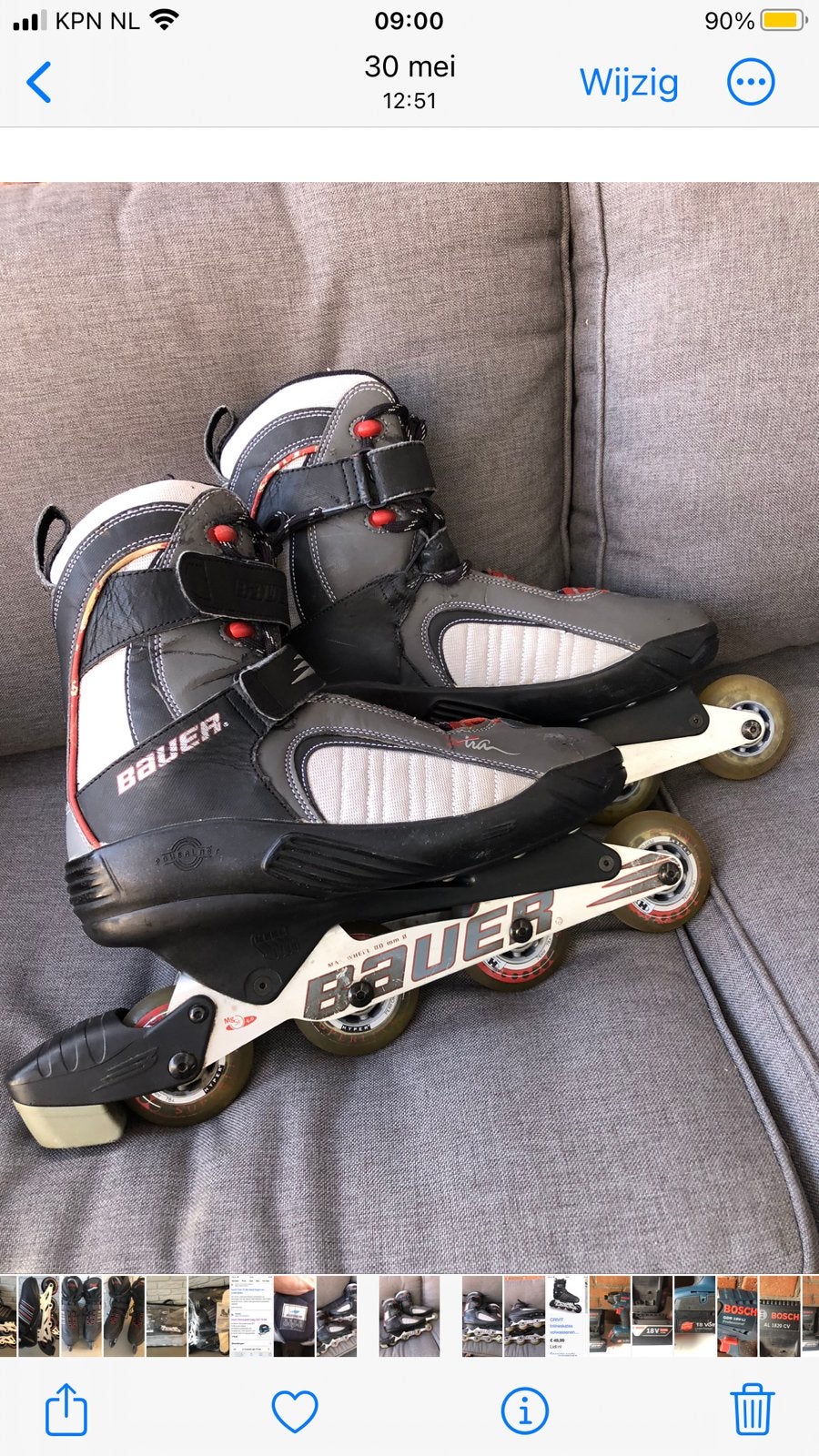 Bauer skeelers maat 47,5 . Valt precies maat 47, Sport en Fitness, Skeelers, Ophalen, Zo goed als nieuw, Bauer