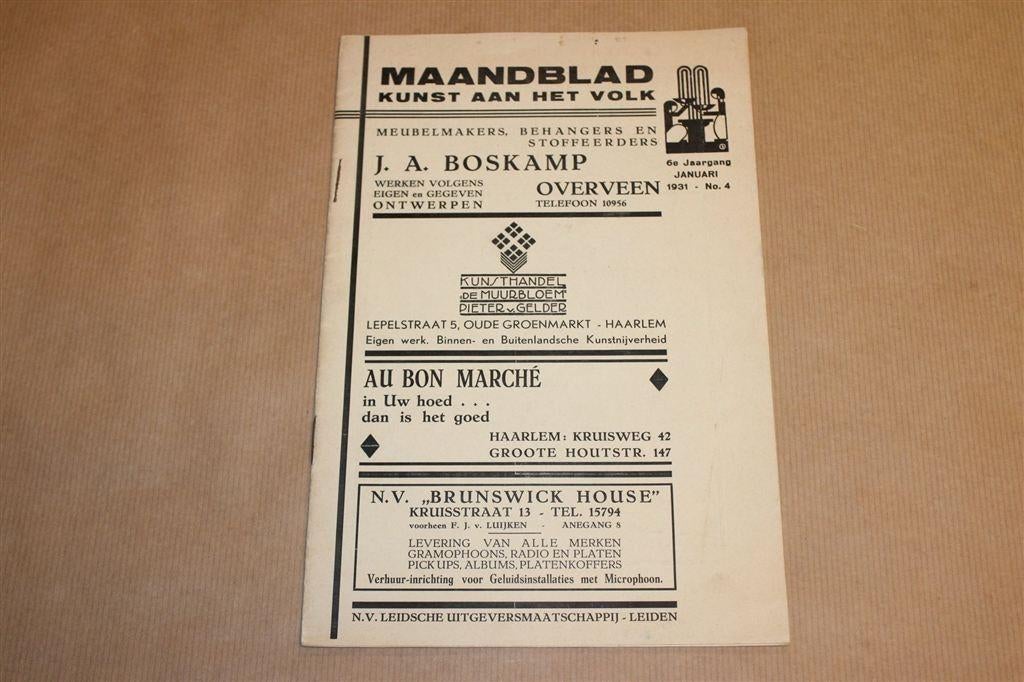 Kunst aan het Volk — Maandblad uit de Jaren \'30 [1931], Ophalen of Verzenden, Gelezen