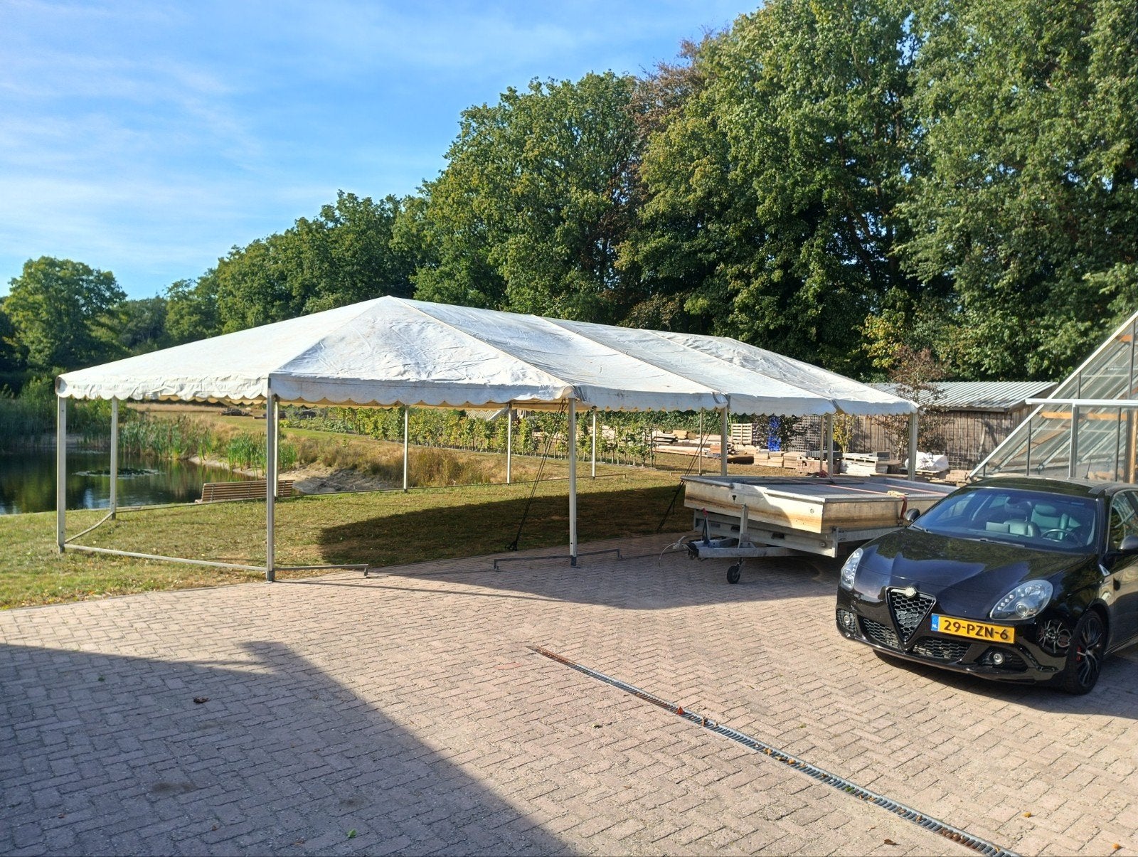 Grote party tent 8,80x18 meter, Ophalen, Gebruikt, Partytent, 6 meter of meer