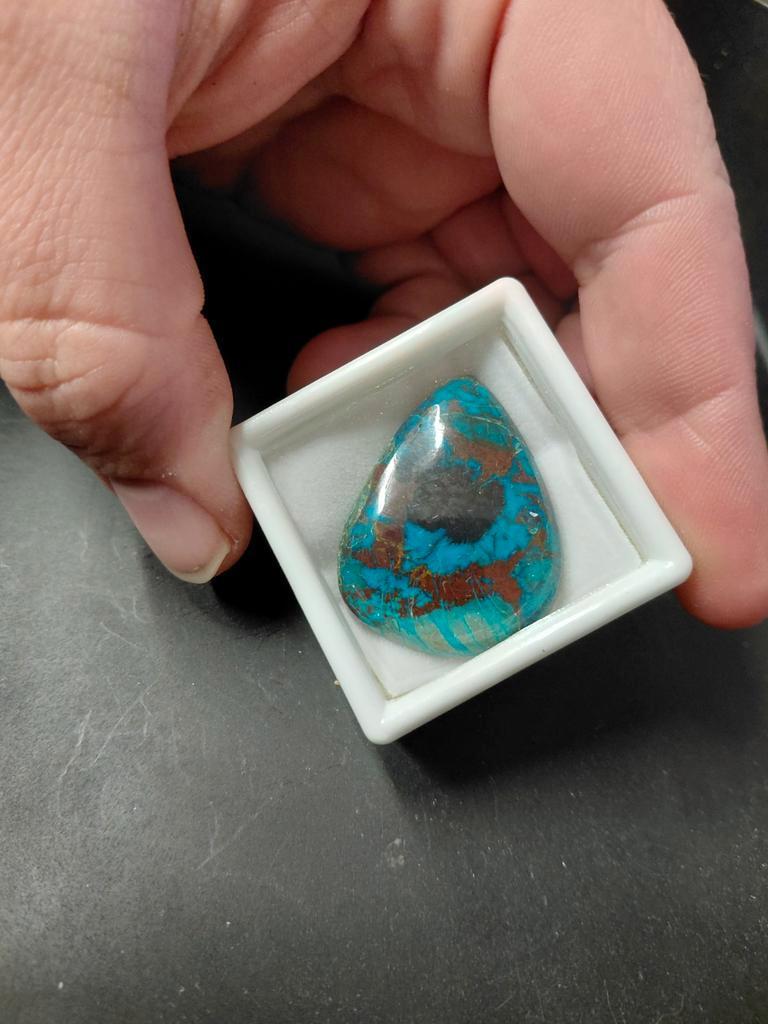 Peer geslepen chrysocolla cabochon, Ophalen of Verzenden, Nieuw