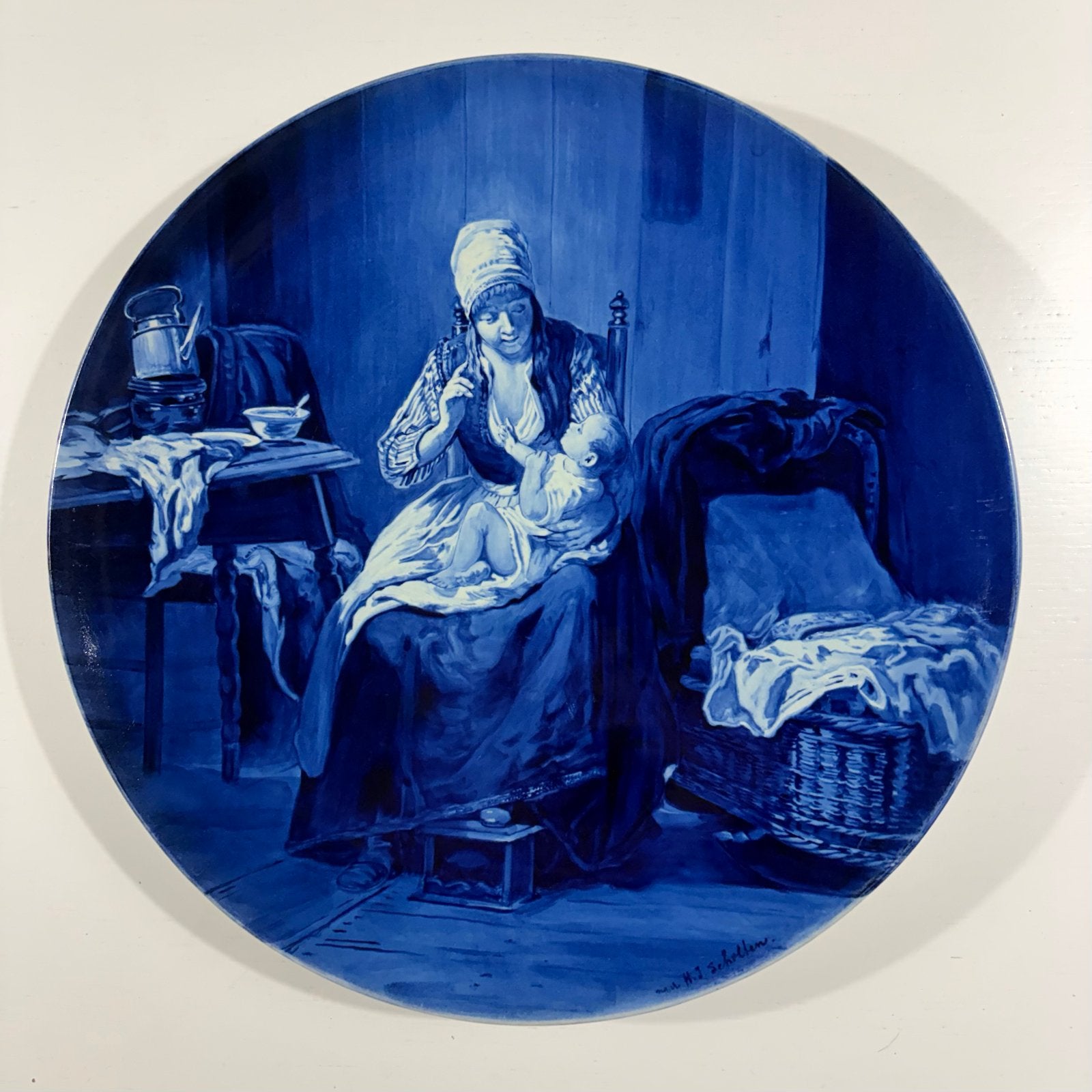 Delfts Blauw wandbord De Porceleyne Fles, 1905, Antiek en Kunst, Ophalen of Verzenden