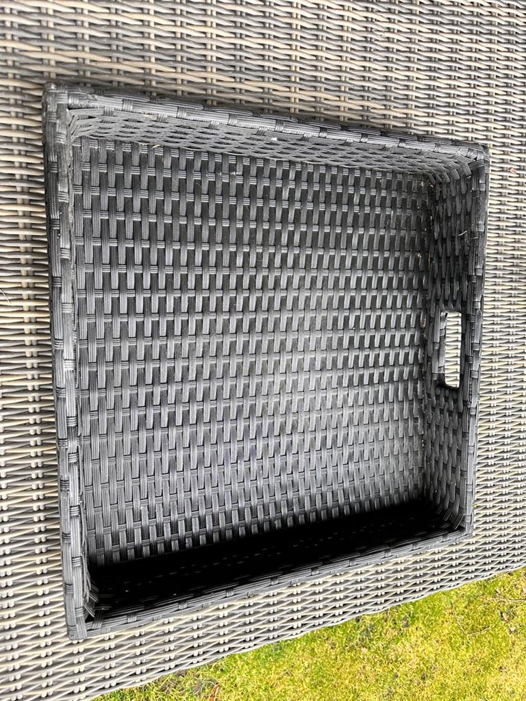 Heel mooi donkergrijs Wicker dienblad - 50x50, Ophalen, Zo goed als nieuw, Vierkant