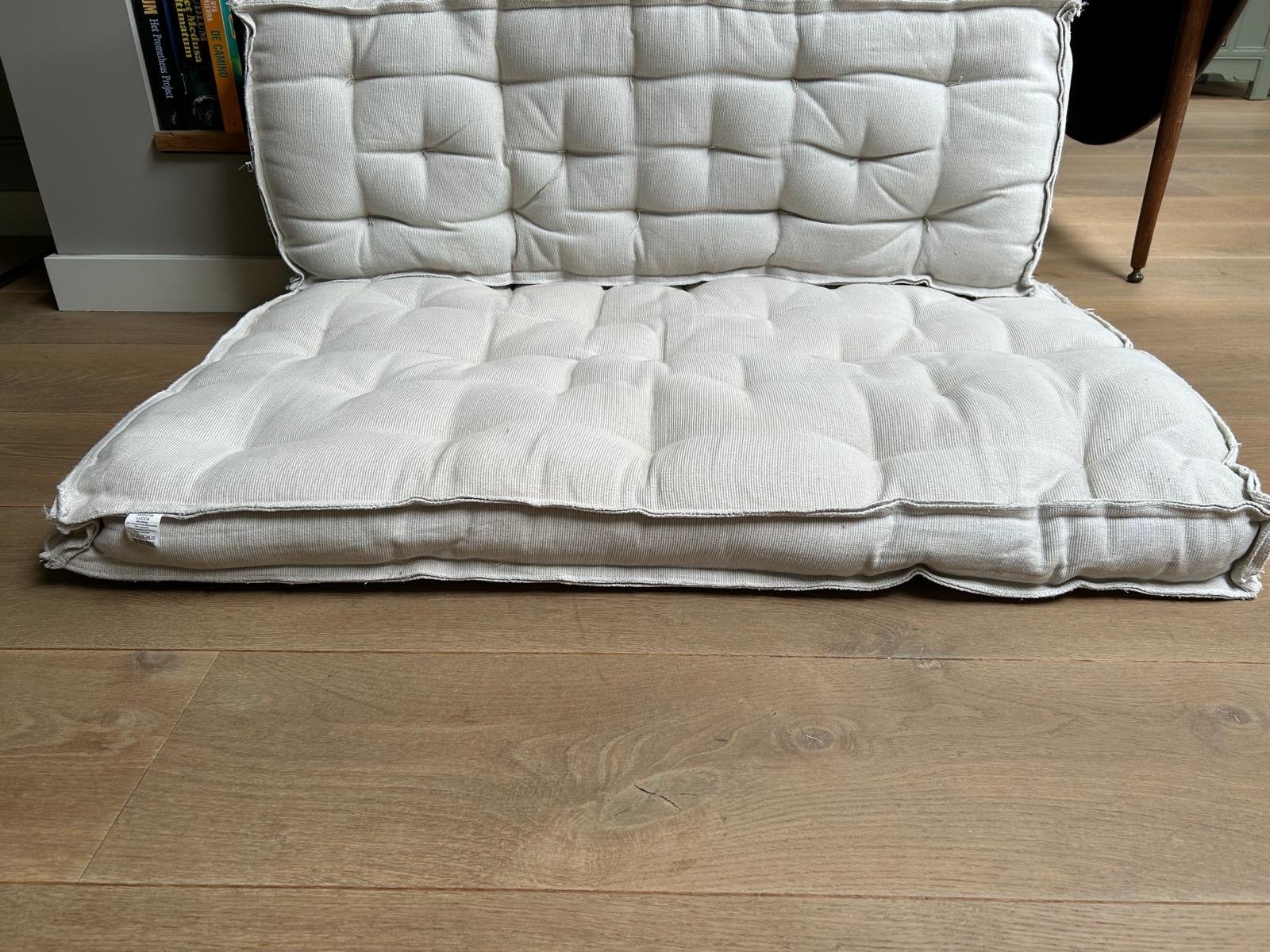 Palletkussens set, taupe/beige, 120 cm lengte, Ophalen, Gebruikt, Beige, Rechthoekig