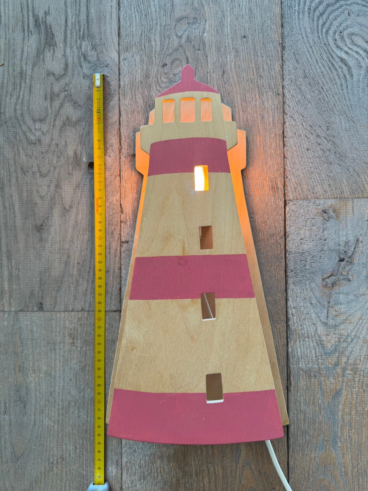 Wandlampje « de vuurtoren » hellenic collections, Ophalen of Verzenden, Gebruikt, Handgemaakt, Lamp