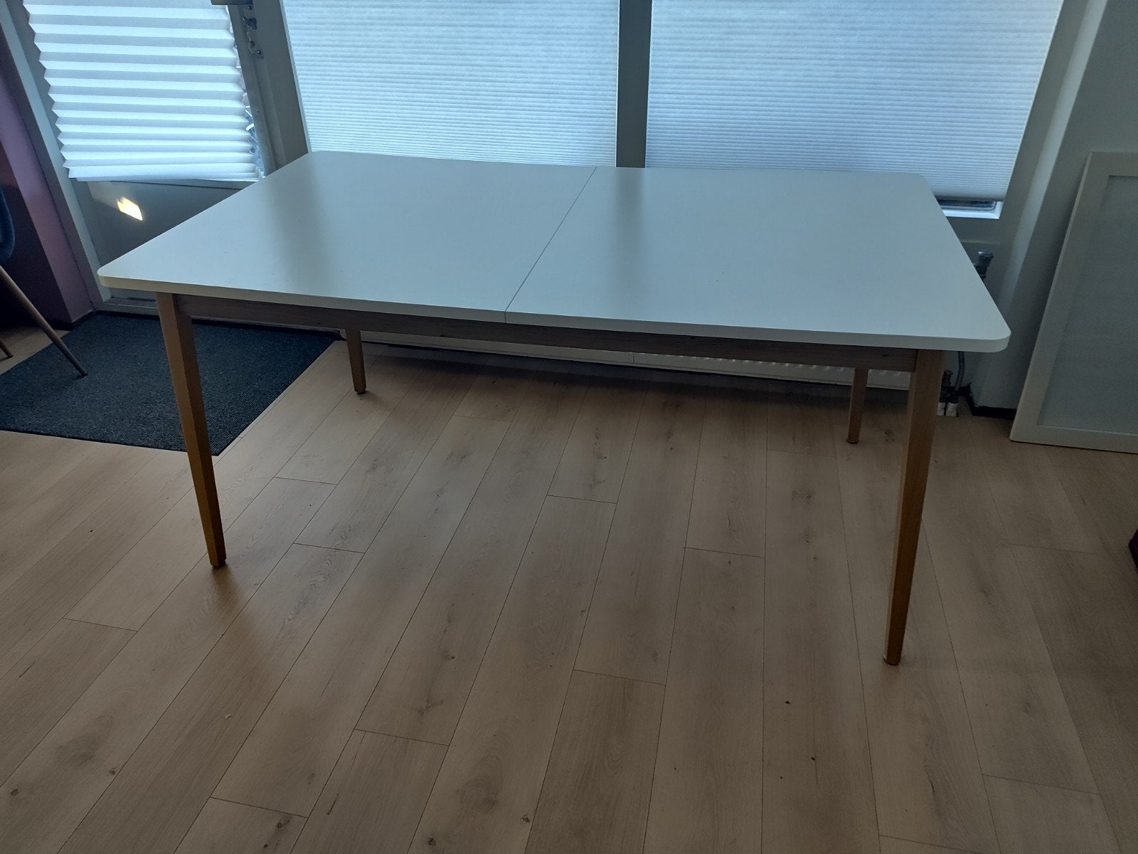 tafel wit blad, uitschuifbaar blad, Ophalen, Gebruikt, 50 tot 100 cm, 150 tot 200 cm