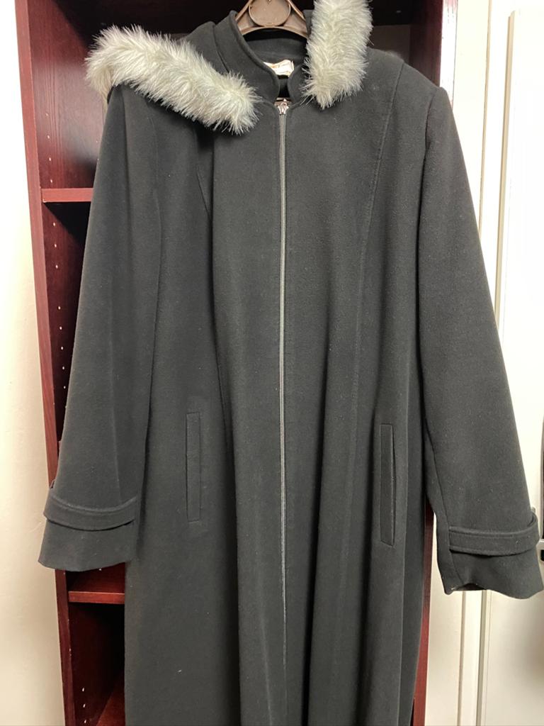 Dames lange mantel (54), Kleding | Dames, Jassen | Winter, Ophalen, Zo goed als nieuw, Maat 46/48 (XL) of groter, Zwart